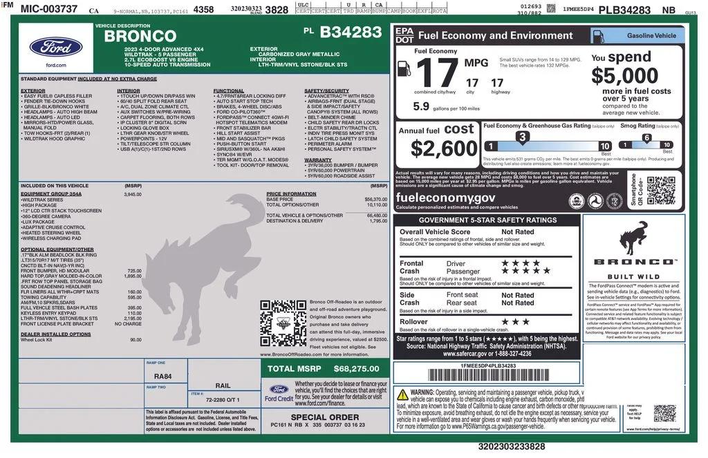 ford bronco 4-door 2023 1FMEE5DP4PLB34283 image ford bronco 4-door 2023 1FMEE5DP4PLB34283 image